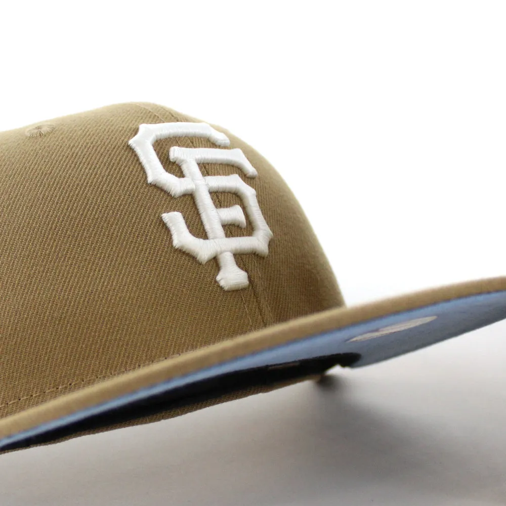 San Francisco Giants 1960-99 TELL IT GOODBYE New Era 59Fifty Fitted Hat (GITD Khaki Sky Blue Under Brim)