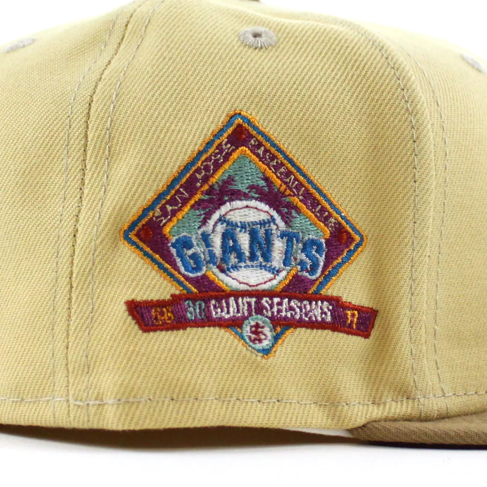 SAN JOSE GIANTS 30th SEASONS New Era 59Fifty Fitted Hat (Glow in the Dark VEGAS GOLD MAROON KHAKI Under Brim)