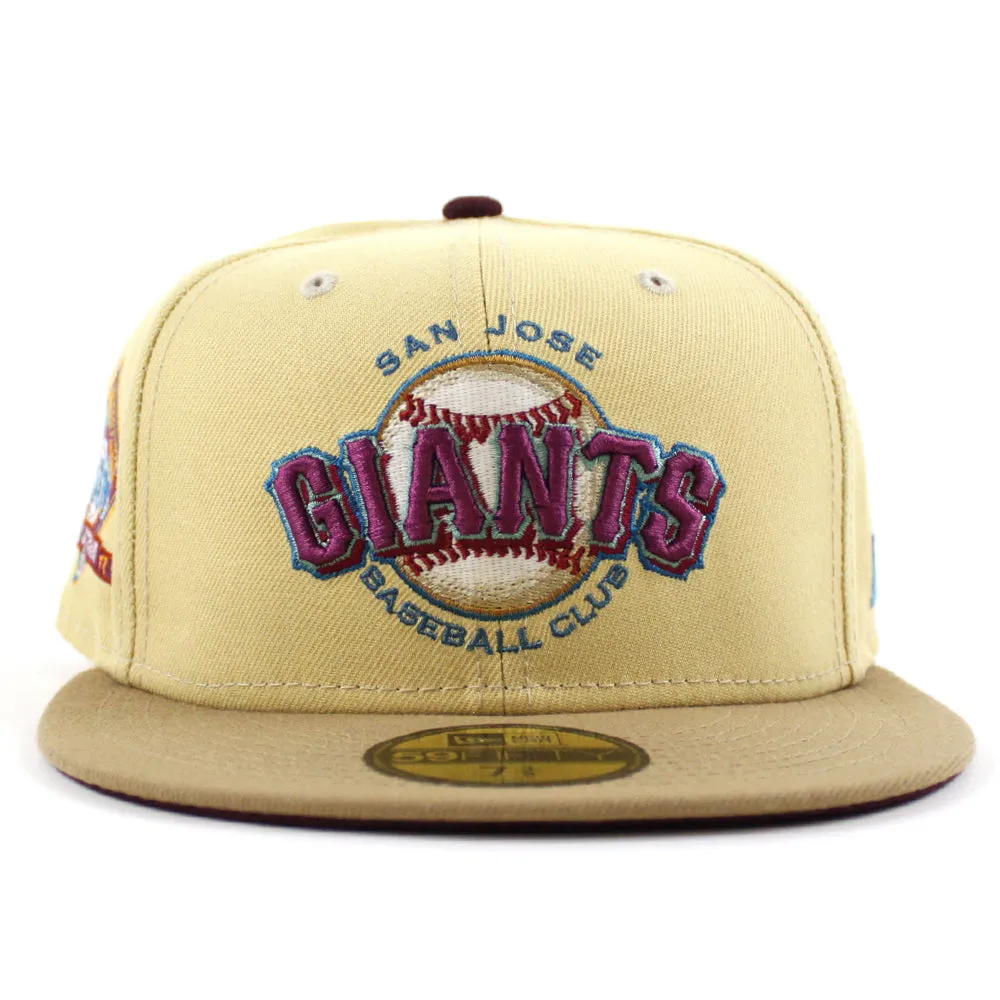 SAN JOSE GIANTS 30th SEASONS New Era 59Fifty Fitted Hat (Glow in the Dark VEGAS GOLD MAROON KHAKI Under Brim)