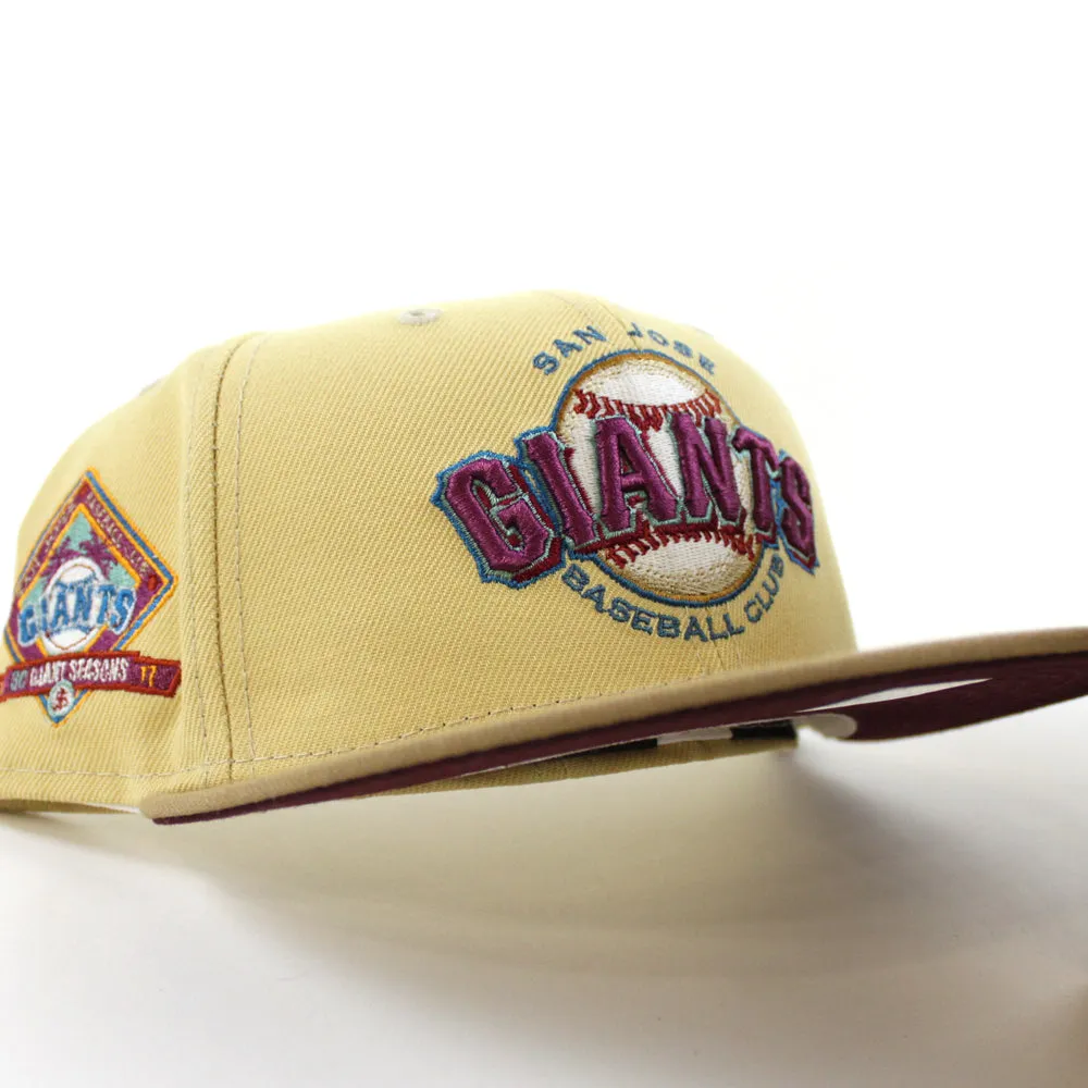 SAN JOSE GIANTS 30th SEASONS New Era 59Fifty Fitted Hat (Glow in the Dark VEGAS GOLD MAROON KHAKI Under Brim)