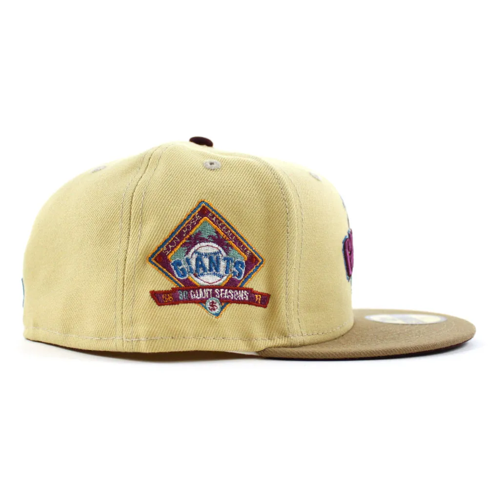 SAN JOSE GIANTS 30th SEASONS New Era 59Fifty Fitted Hat (Glow in the Dark VEGAS GOLD MAROON KHAKI Under Brim)