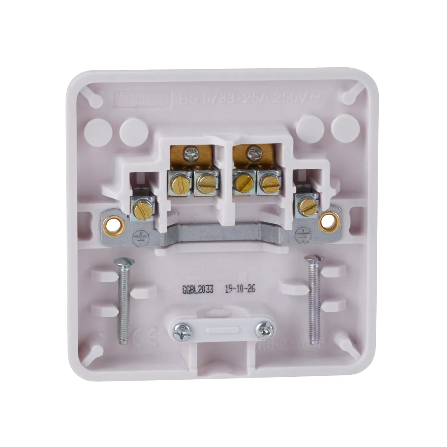 Schneider Electric GGBL2033 Lisse White Moulded 25A Side Entry Flex Outlet