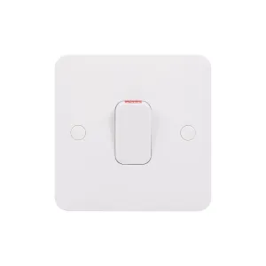 Schneider Electric GGBL4011S Lisse White Moulded 1G 50A DP Switch with LED Indicator (Display Packaged)