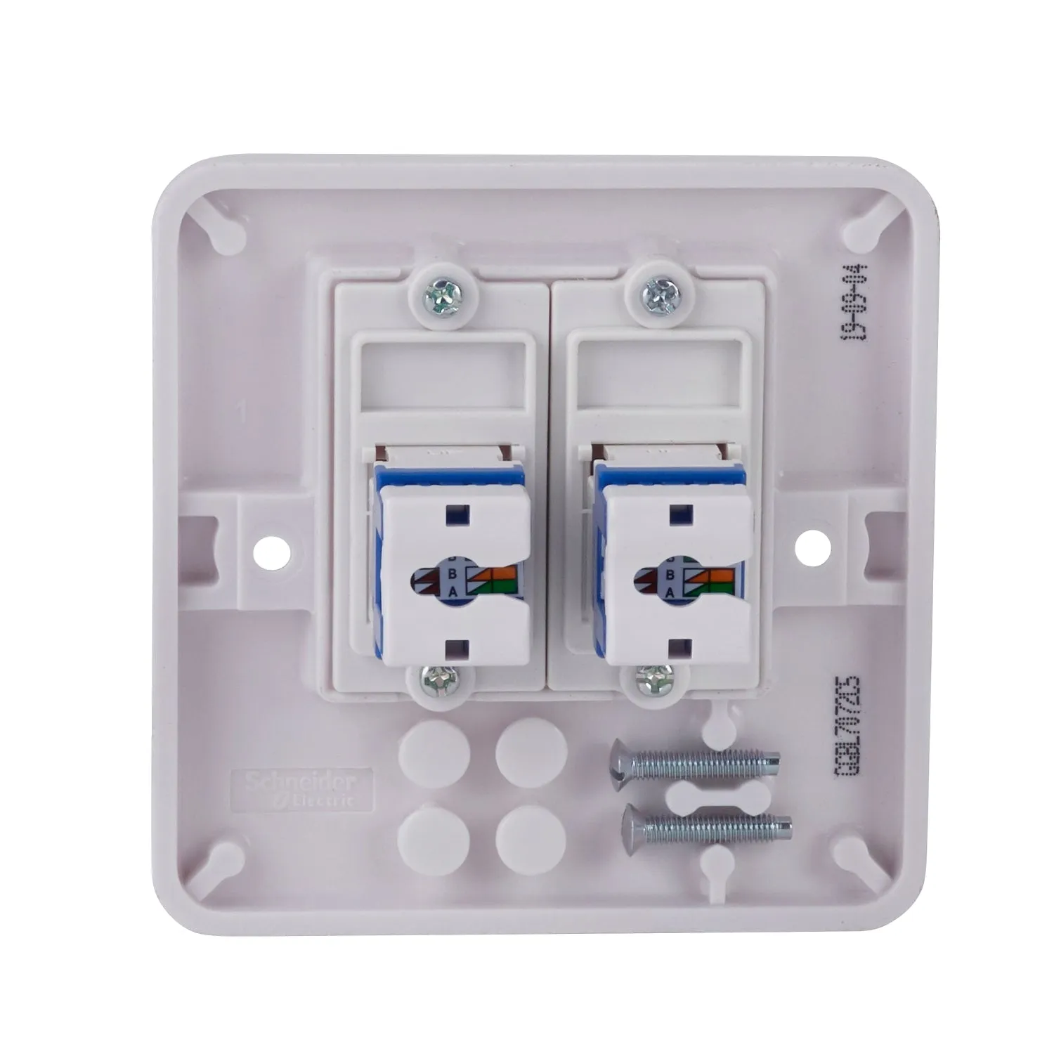 Schneider Electric GGBL7072C5 Lisse White Moulded Twin RJ45 CAT5e Data Socket
