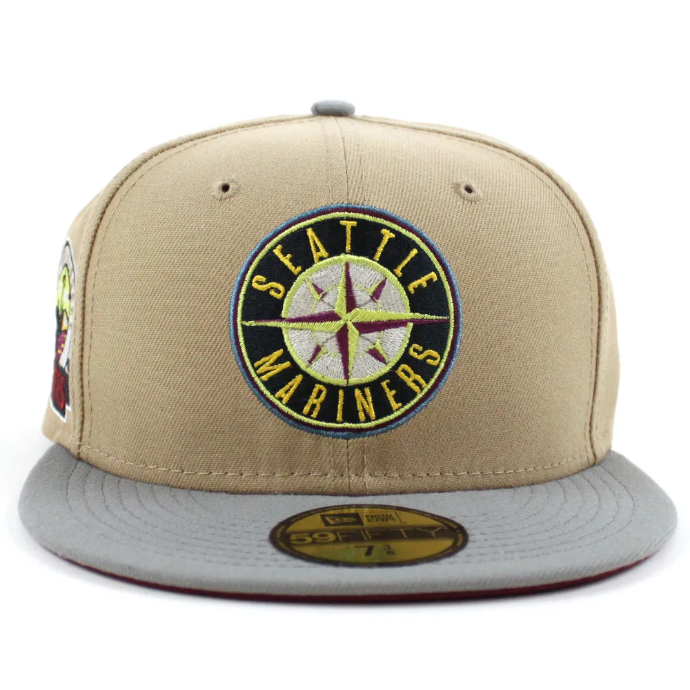 Seattle Mariners 30TH Anniversary New Era 59Fifty Fitted Hat (GITD CAMEL MISTY MORNING CARDINAL Under Brim)