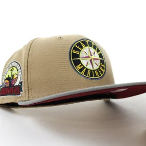 Seattle Mariners 30TH Anniversary New Era 59Fifty Fitted Hat (GITD CAMEL MISTY MORNING CARDINAL Under Brim)