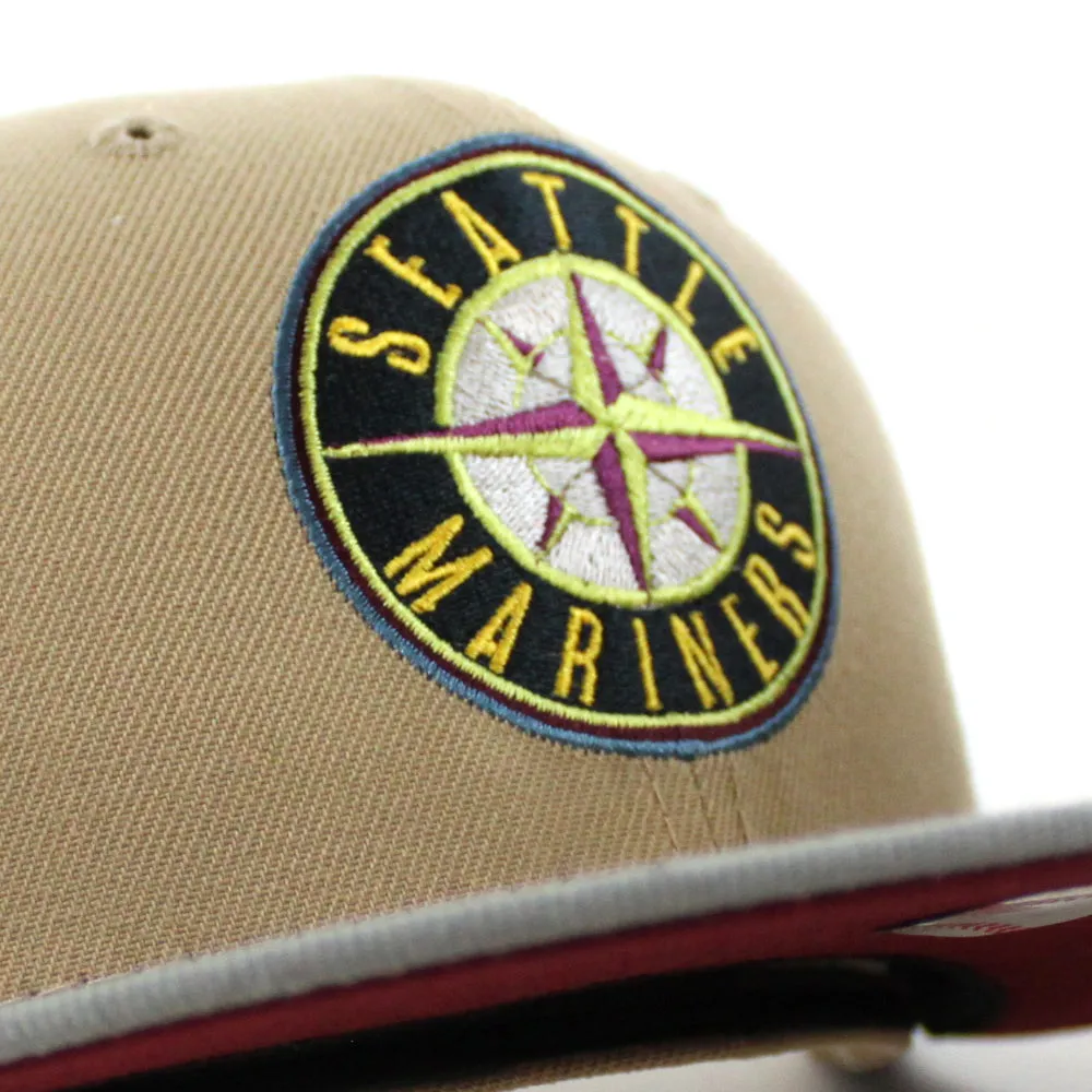 Seattle Mariners 30TH Anniversary New Era 59Fifty Fitted Hat (GITD CAMEL MISTY MORNING CARDINAL Under Brim)
