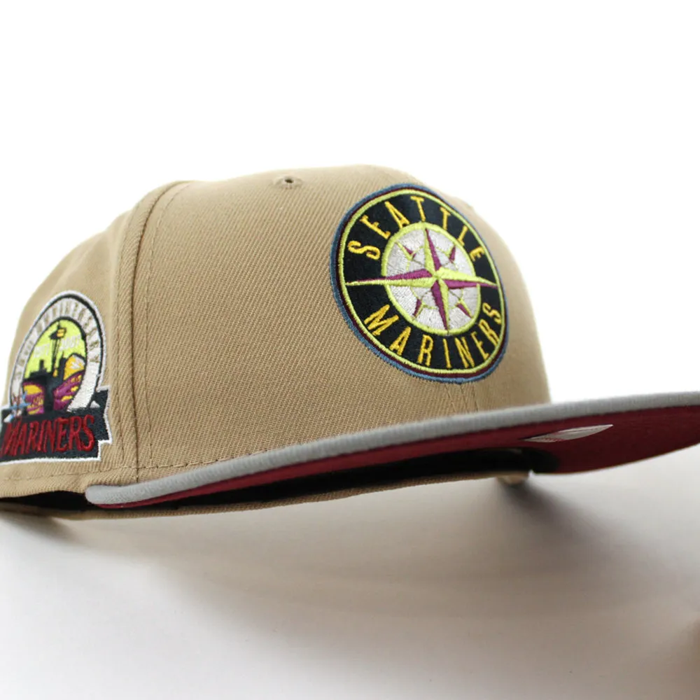 Seattle Mariners 30TH Anniversary New Era 59Fifty Fitted Hat (GITD CAMEL MISTY MORNING CARDINAL Under Brim)
