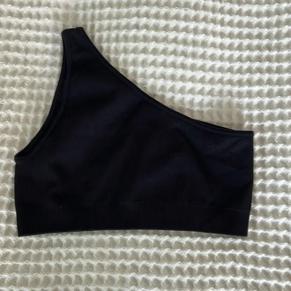 SET ACTIVE SCULPTFLEX POWER ONE SHOULDER BRA in Onyx Black XS $52