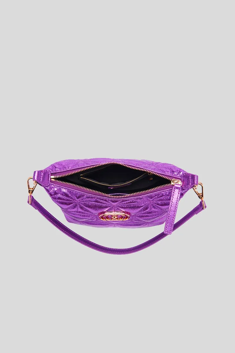 Shiny Lucy Sm. Shoulder Bag Laminated Leather - Violet