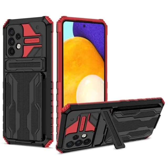 Shockproof Card Holder Case With Kickstand For Samsung A Series