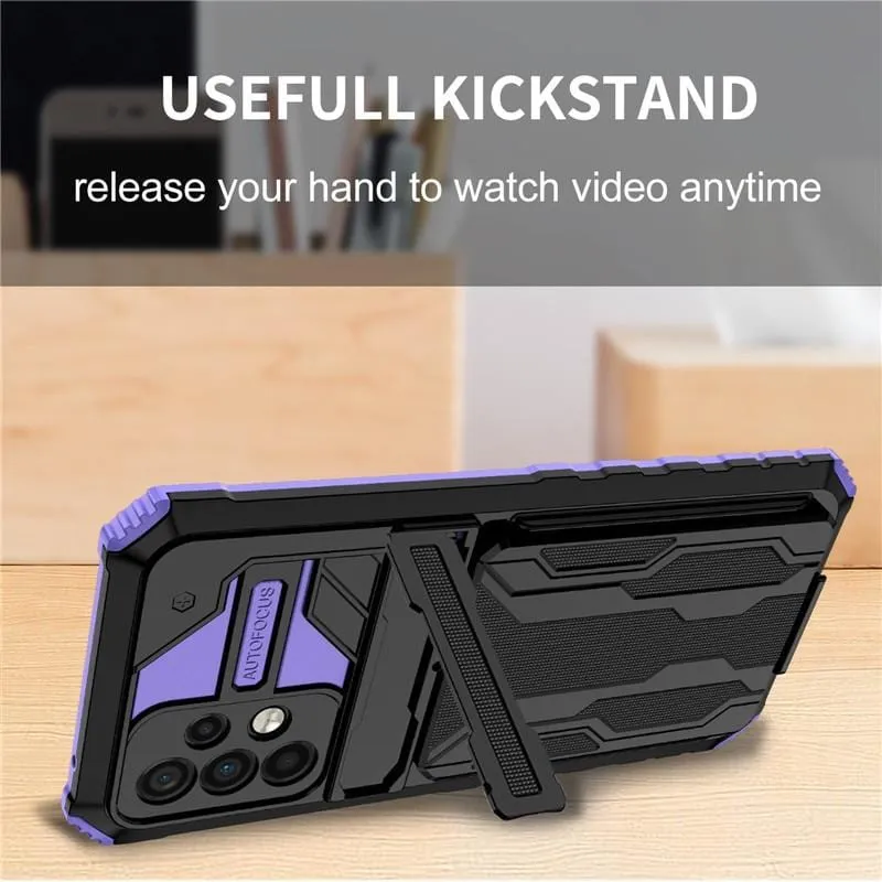 Shockproof Card Holder Case With Kickstand For Samsung A Series