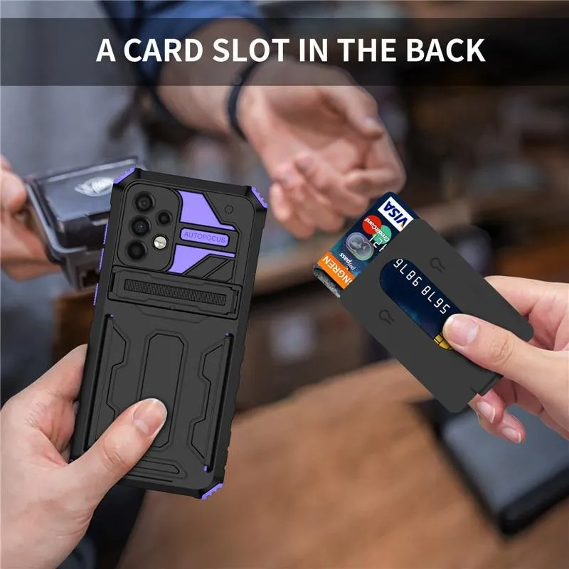 Shockproof Card Holder Case With Kickstand For Samsung A Series
