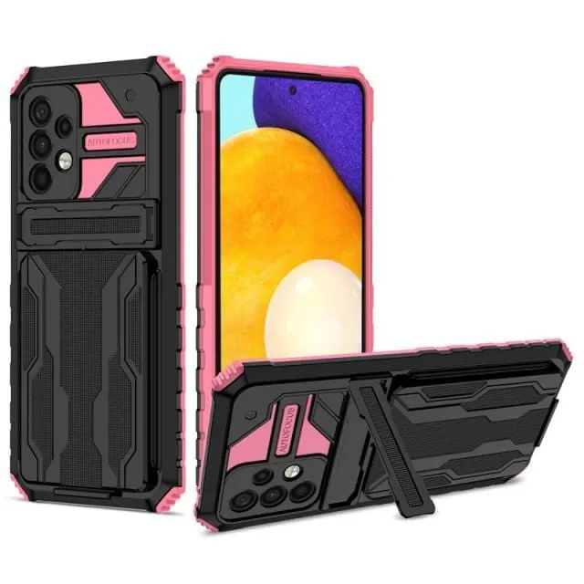 Shockproof Card Holder Case With Kickstand For Samsung A Series