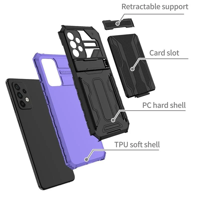 Shockproof Card Holder Case With Kickstand For Samsung A Series