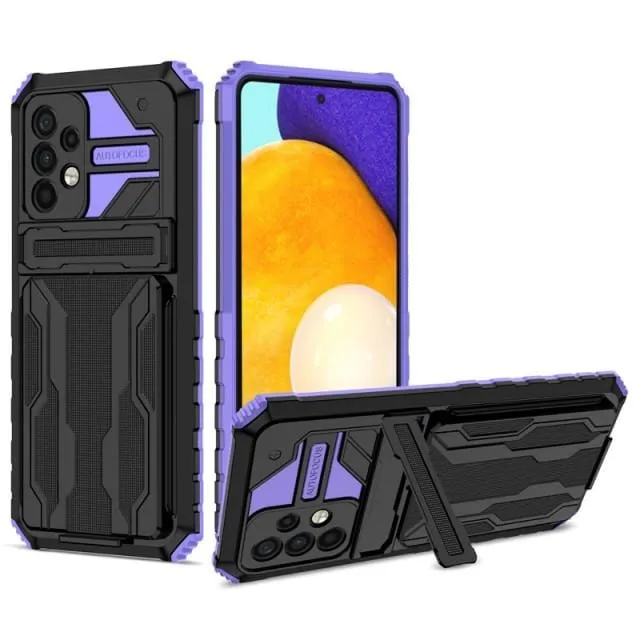Shockproof Card Holder Case With Kickstand For Samsung A Series