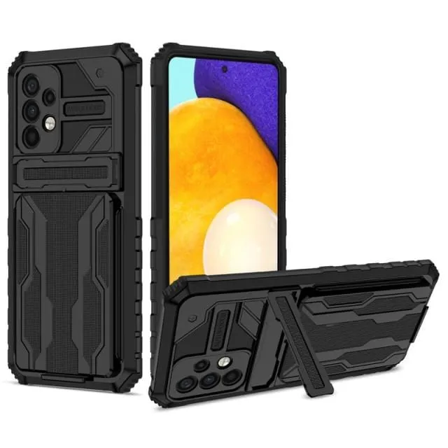 Shockproof Card Holder Case With Kickstand For Samsung A Series
