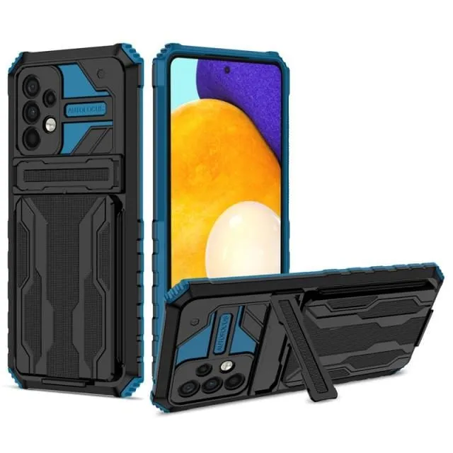 Shockproof Card Holder Case With Kickstand For Samsung A Series