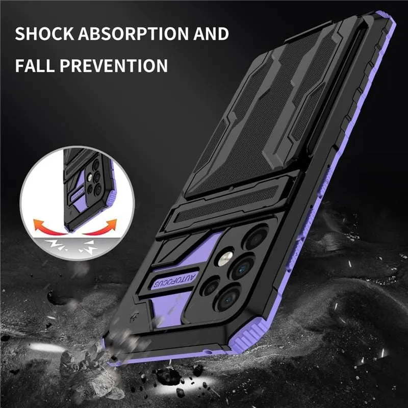 Shockproof Card Holder Case With Kickstand For Samsung A Series