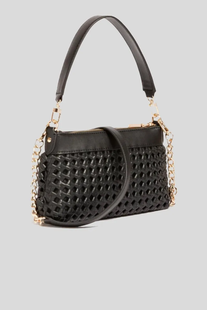 Sicilia Top Zip Shoulder Bag - Black