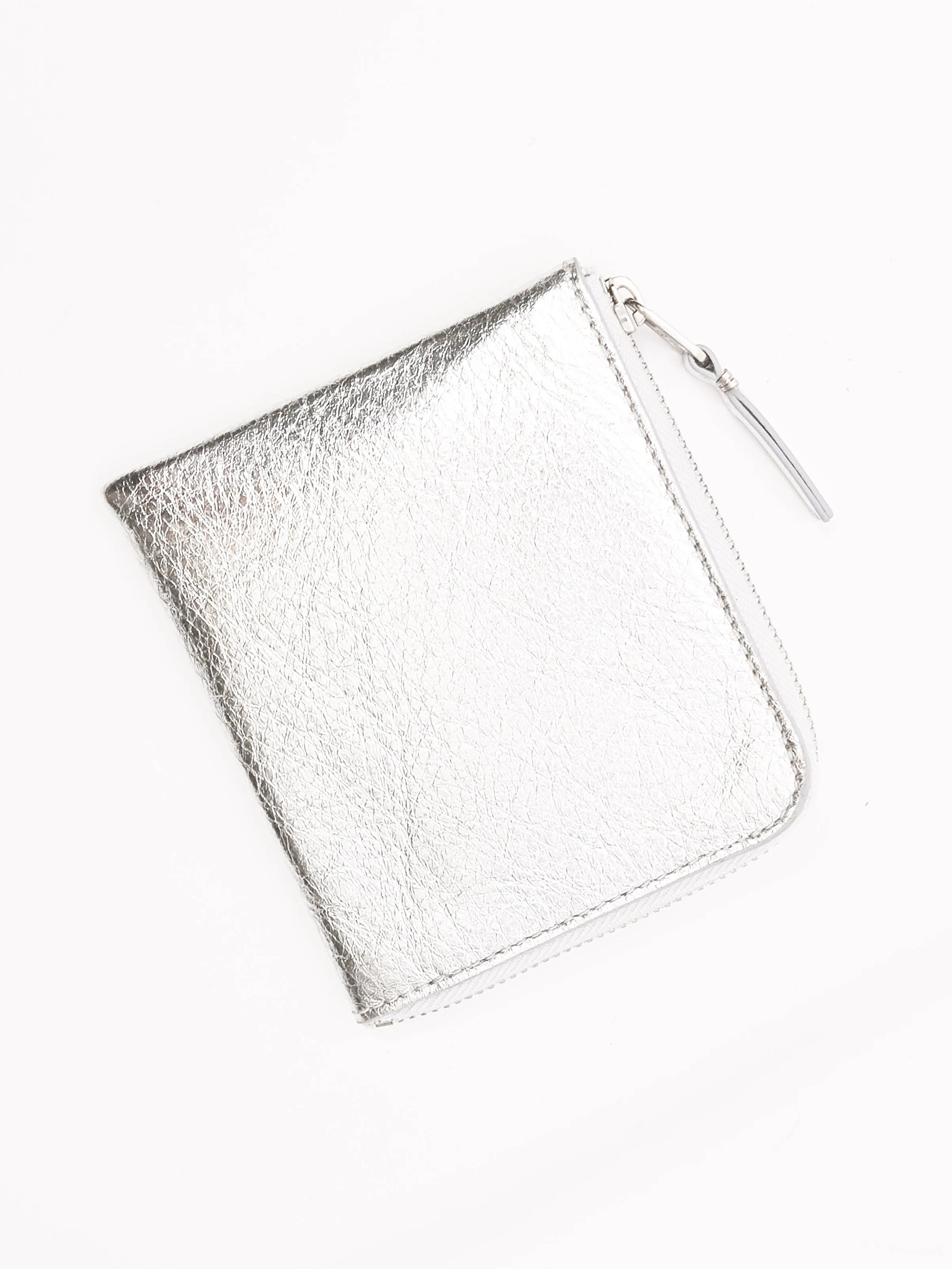 Silver Half Zip Wallet