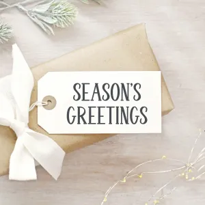 Simple Season's Greetings Rubber Craft Stamp