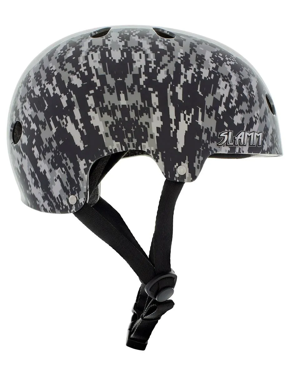 Slamm Scooters Logo Helmet - Grey Camo