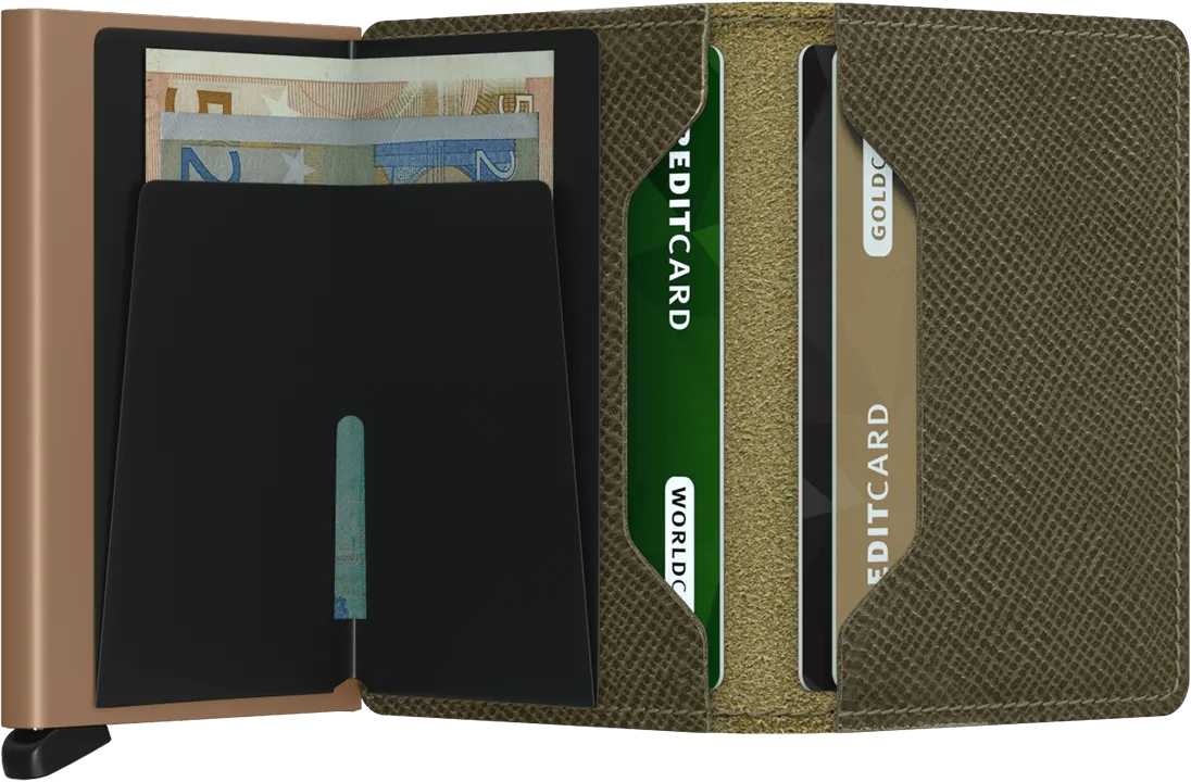 Slimwallet - Saffiano Olive