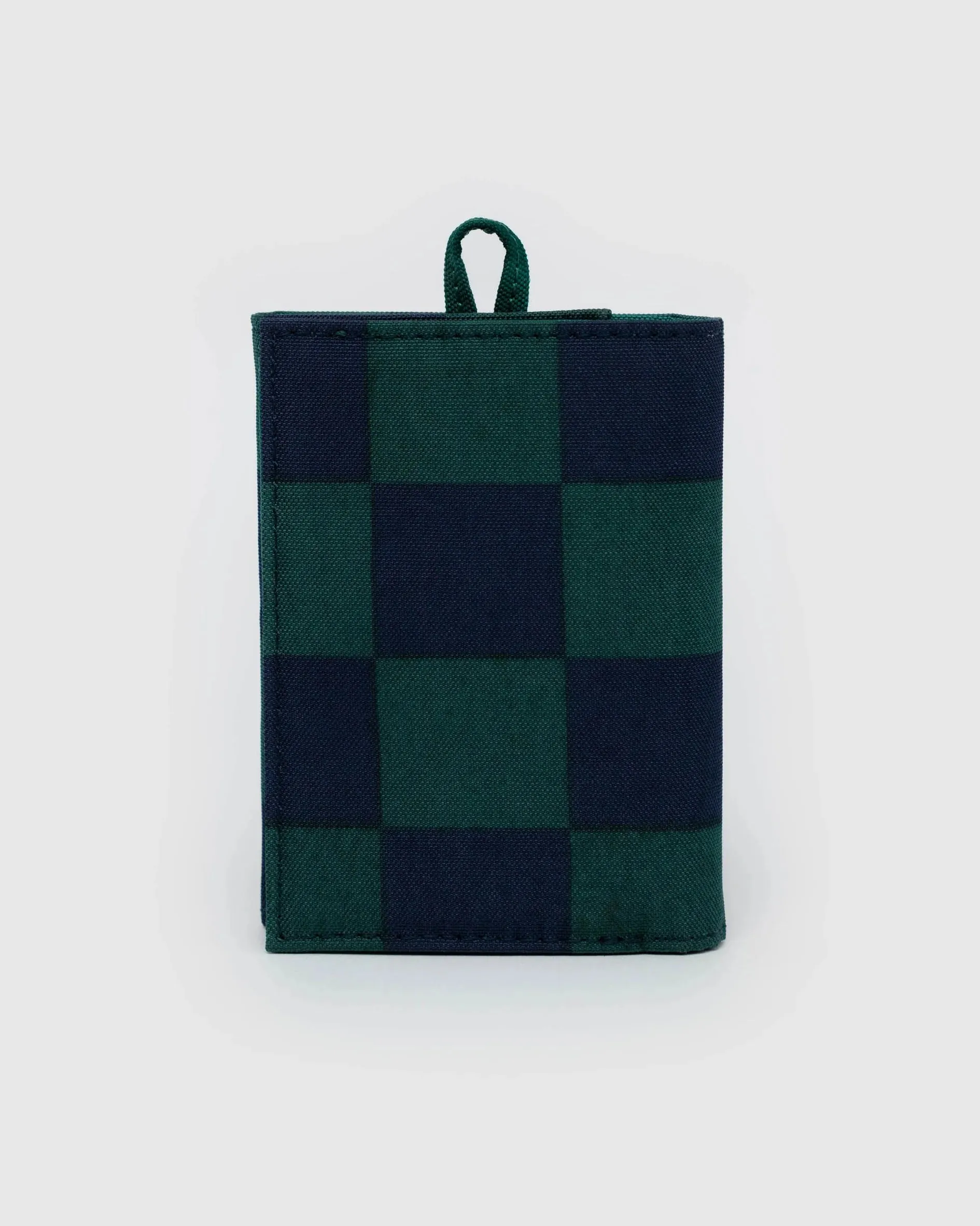 Snap Wallet in Navy Green Check | Baggu Fall '24