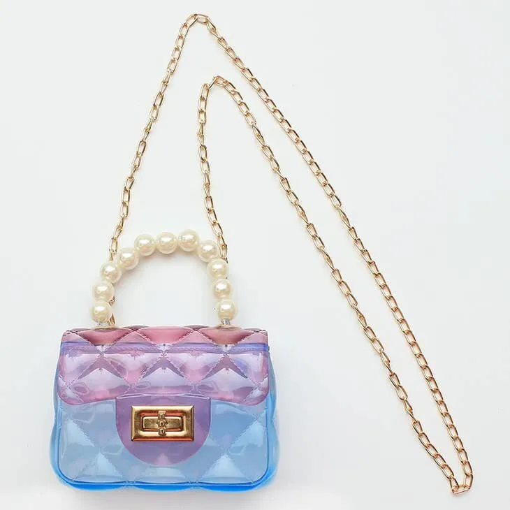 Sparkle Sisters Ombre Jelly Bag w/Pearl Handle - Blue