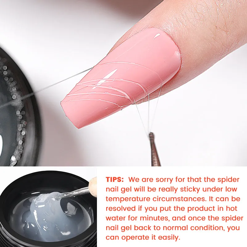 Spider Nail Gel; Semi-Solid "CLEAR" (15ml)
