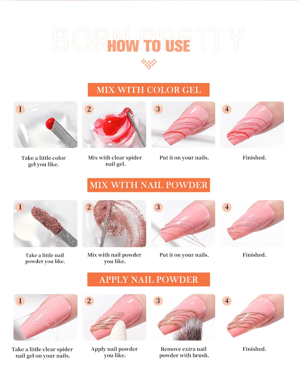 Spider Nail Gel; Semi-Solid "CLEAR" (15ml)