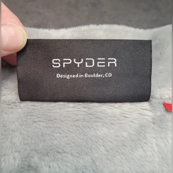 Spyder Silvery Light Gray Osito Silken Fleece Full Zip Jacket Womens Size Large