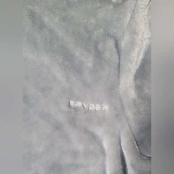 Spyder Silvery Light Gray Osito Silken Fleece Full Zip Jacket Womens Size Large