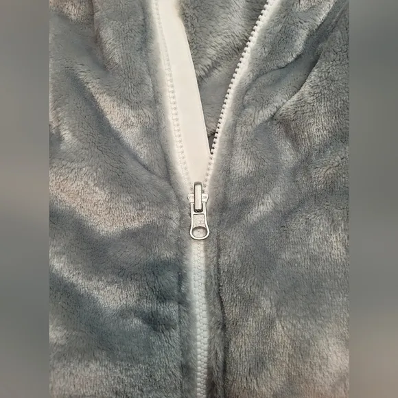 Spyder Silvery Light Gray Osito Silken Fleece Full Zip Jacket Womens Size Large
