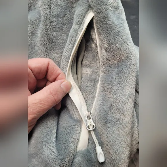 Spyder Silvery Light Gray Osito Silken Fleece Full Zip Jacket Womens Size Large