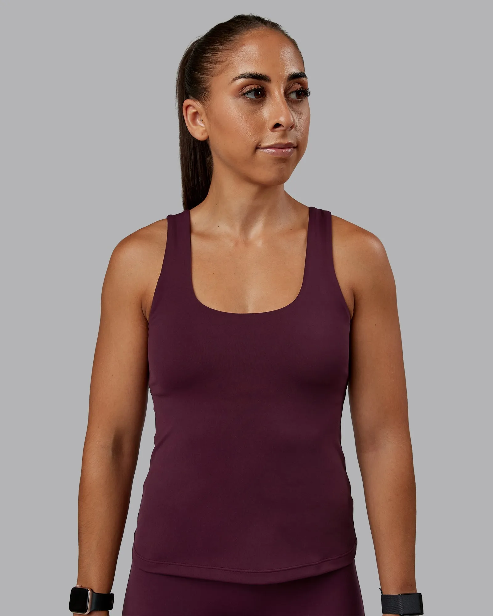 Staple Active Shelf Bra Tank - Cherry Lacquer