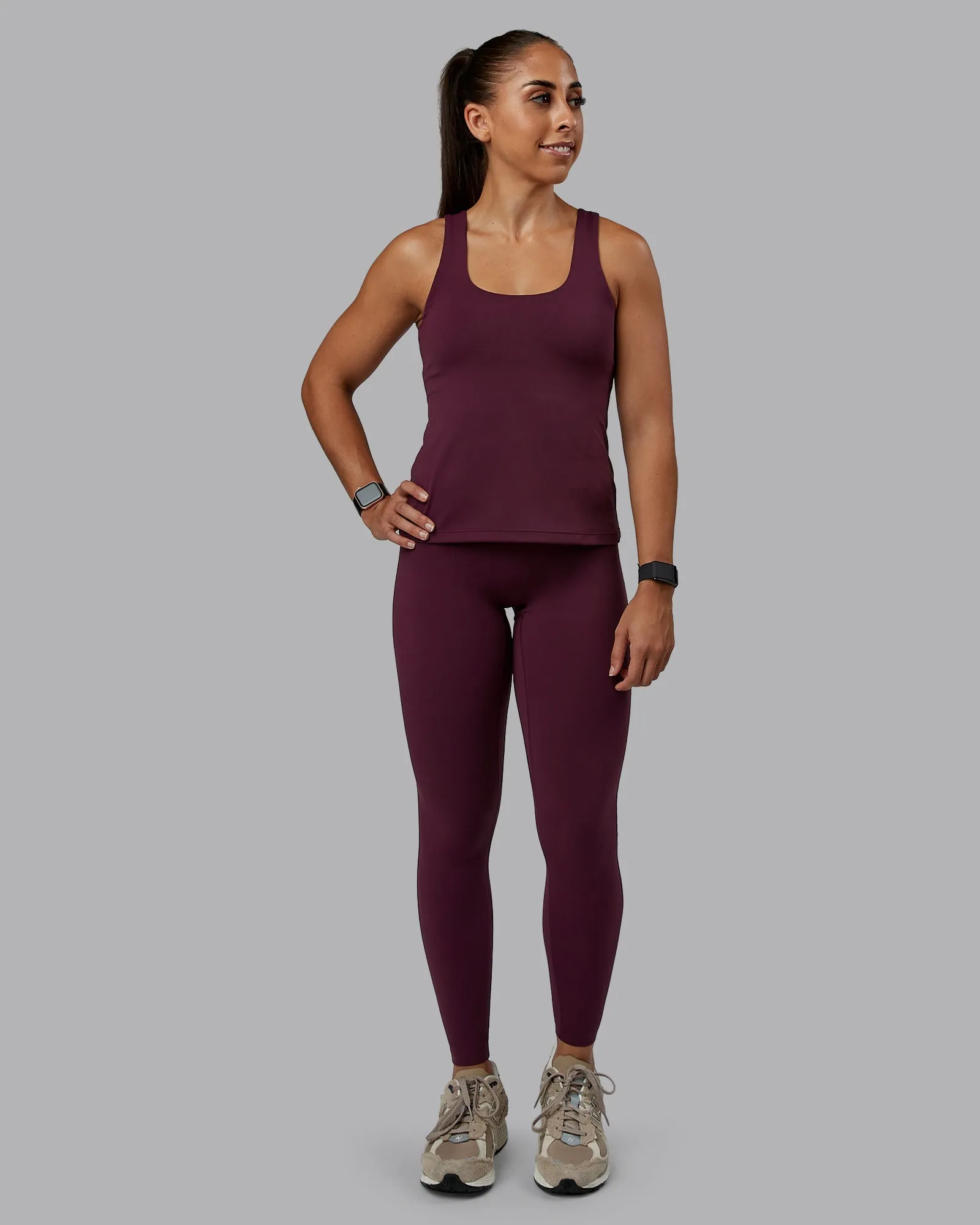 Staple Active Shelf Bra Tank - Cherry Lacquer