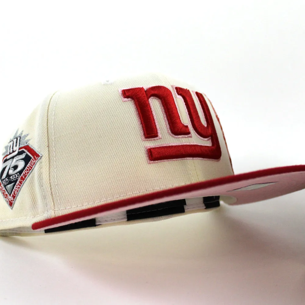 STATUE OF LIBERTY NEW YORK GIANTS 75TH ANNIVERSARY 59Fifty New Era Fitted Hat (Chrome White Red Pink Under Brim)