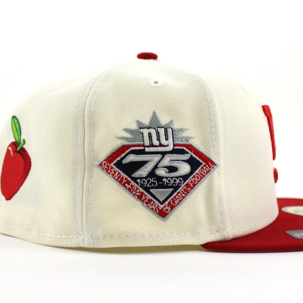 STATUE OF LIBERTY NEW YORK GIANTS 75TH ANNIVERSARY 59Fifty New Era Fitted Hat (Chrome White Red Pink Under Brim)