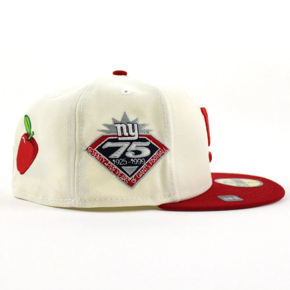 STATUE OF LIBERTY NEW YORK GIANTS 75TH ANNIVERSARY 59Fifty New Era Fitted Hat (Chrome White Red Pink Under Brim)