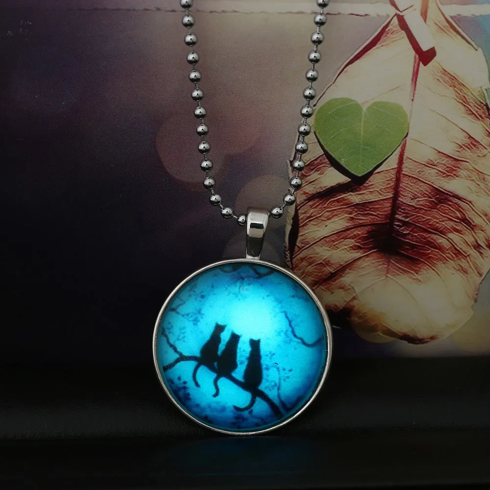Steampunk Glow In The Dark Pendant Necklaces