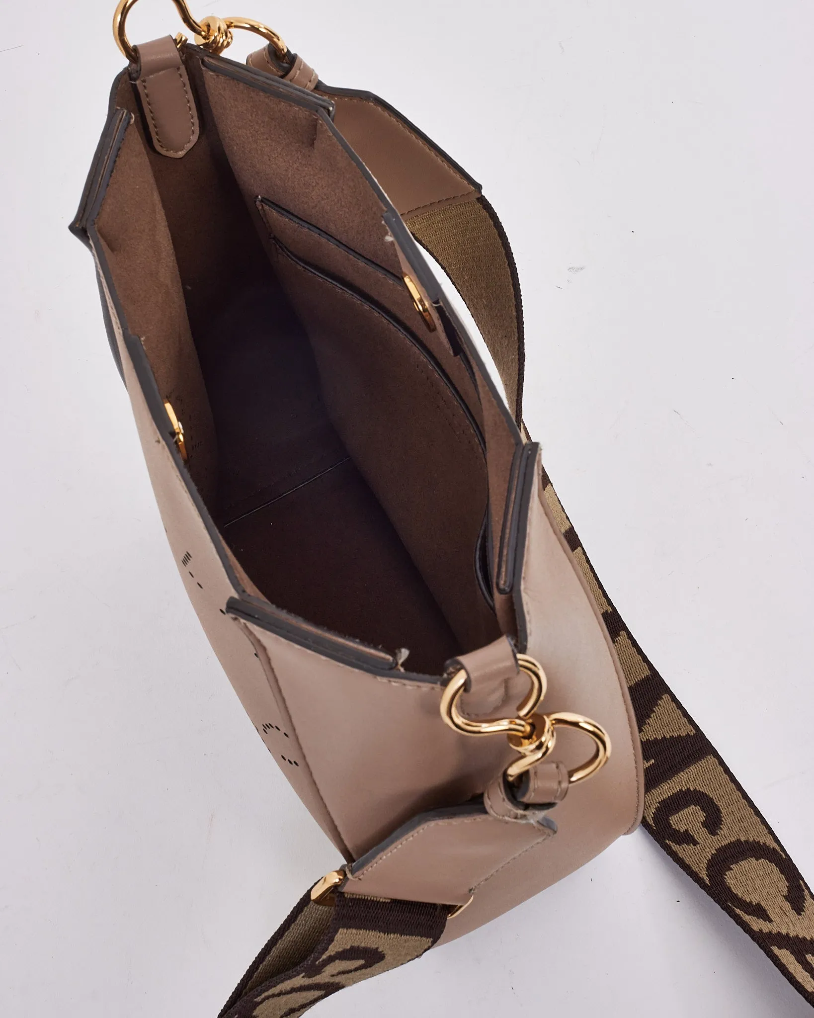 Stella McCartney Taupe Vegan Leather Logo Shoulder bag