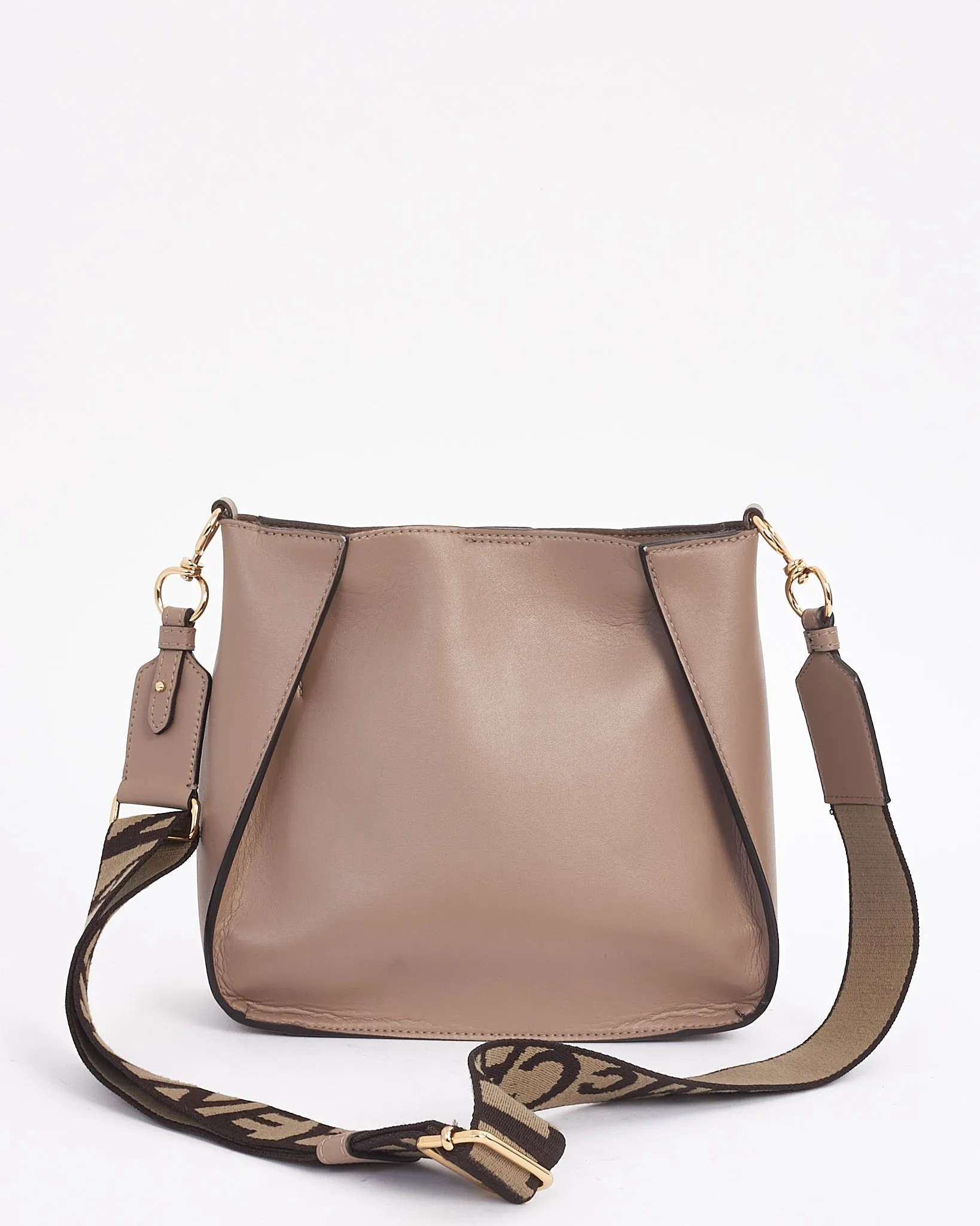 Stella McCartney Taupe Vegan Leather Logo Shoulder bag