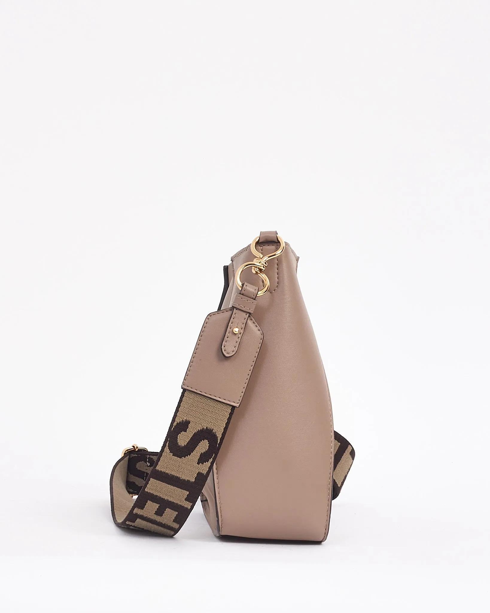 Stella McCartney Taupe Vegan Leather Logo Shoulder bag