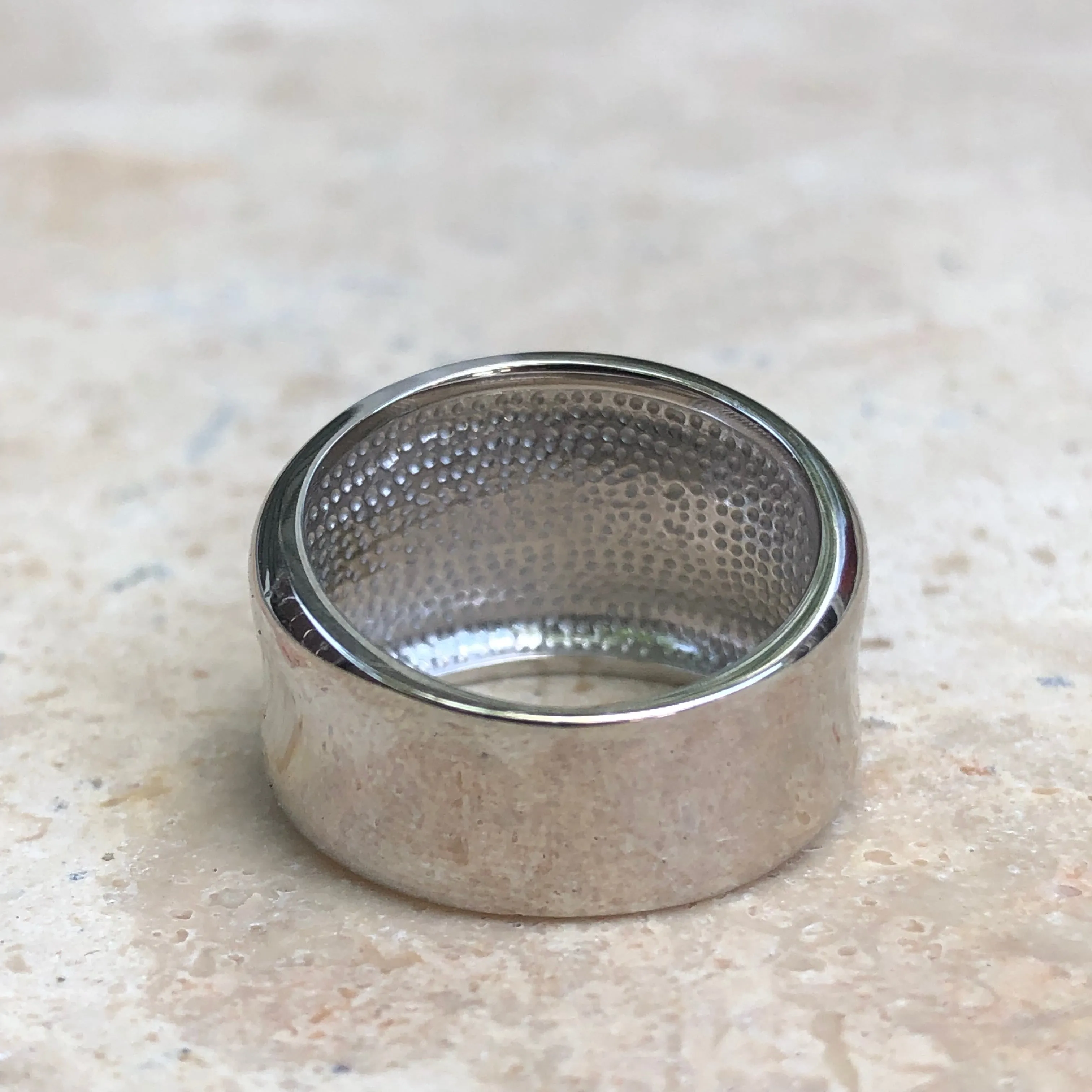 Sterling Silver High Polished Concave Cigar Band Ring