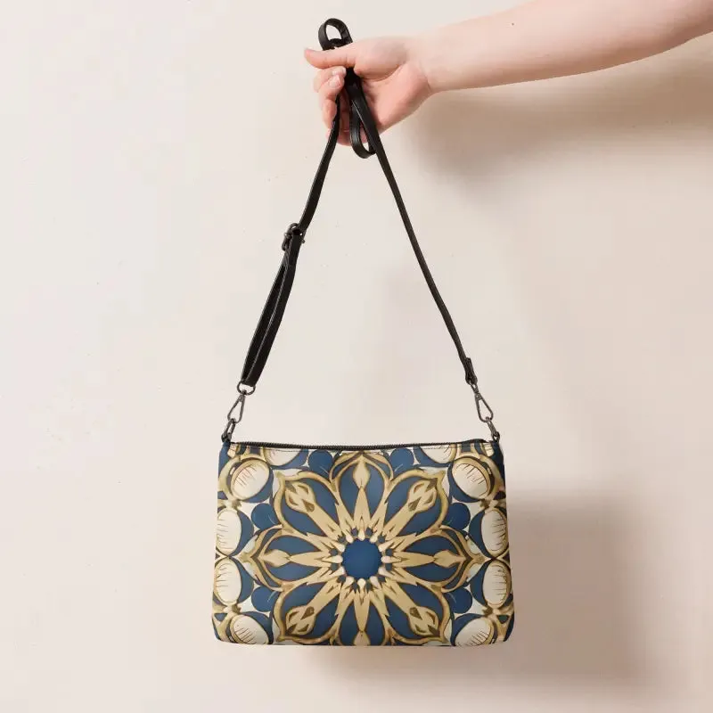 Stunning Mandal Pattern Faux Leather Crossbody Bag