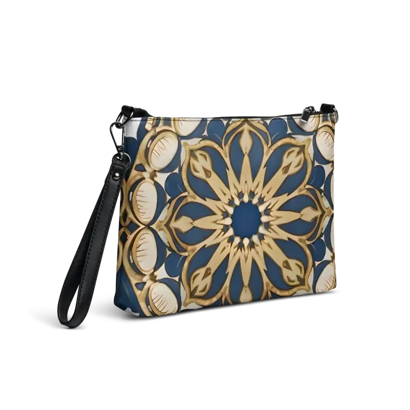 Stunning Mandal Pattern Faux Leather Crossbody Bag