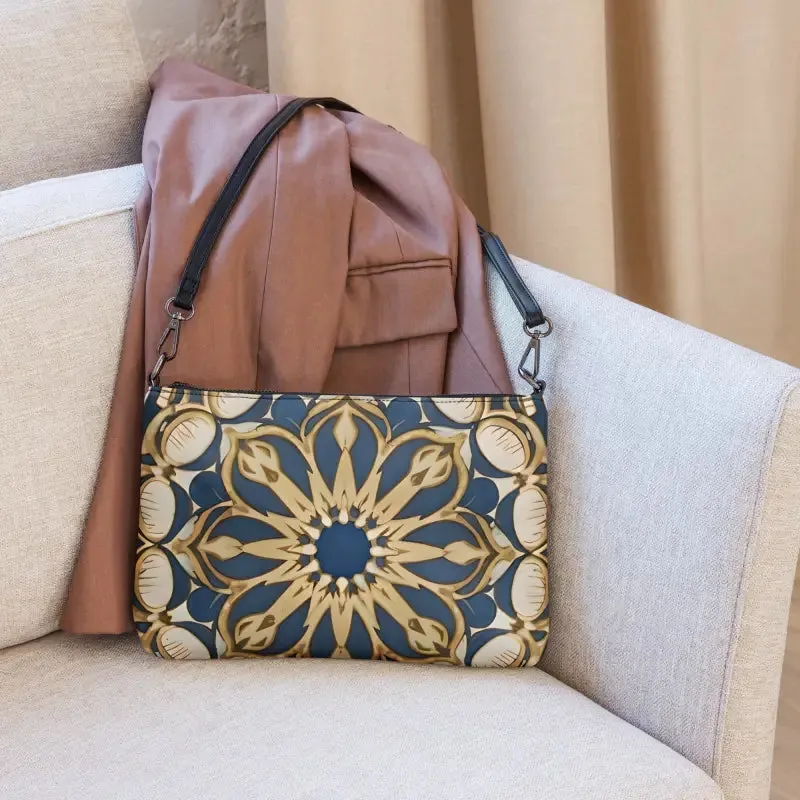 Stunning Mandal Pattern Faux Leather Crossbody Bag