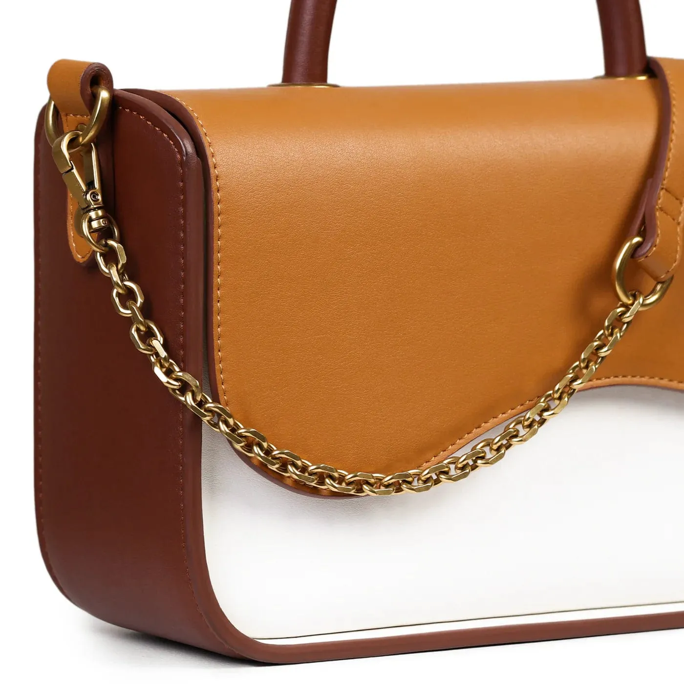Sunrise Cactus Leather Vegan Crossbody Bag | Chestnut Honey
